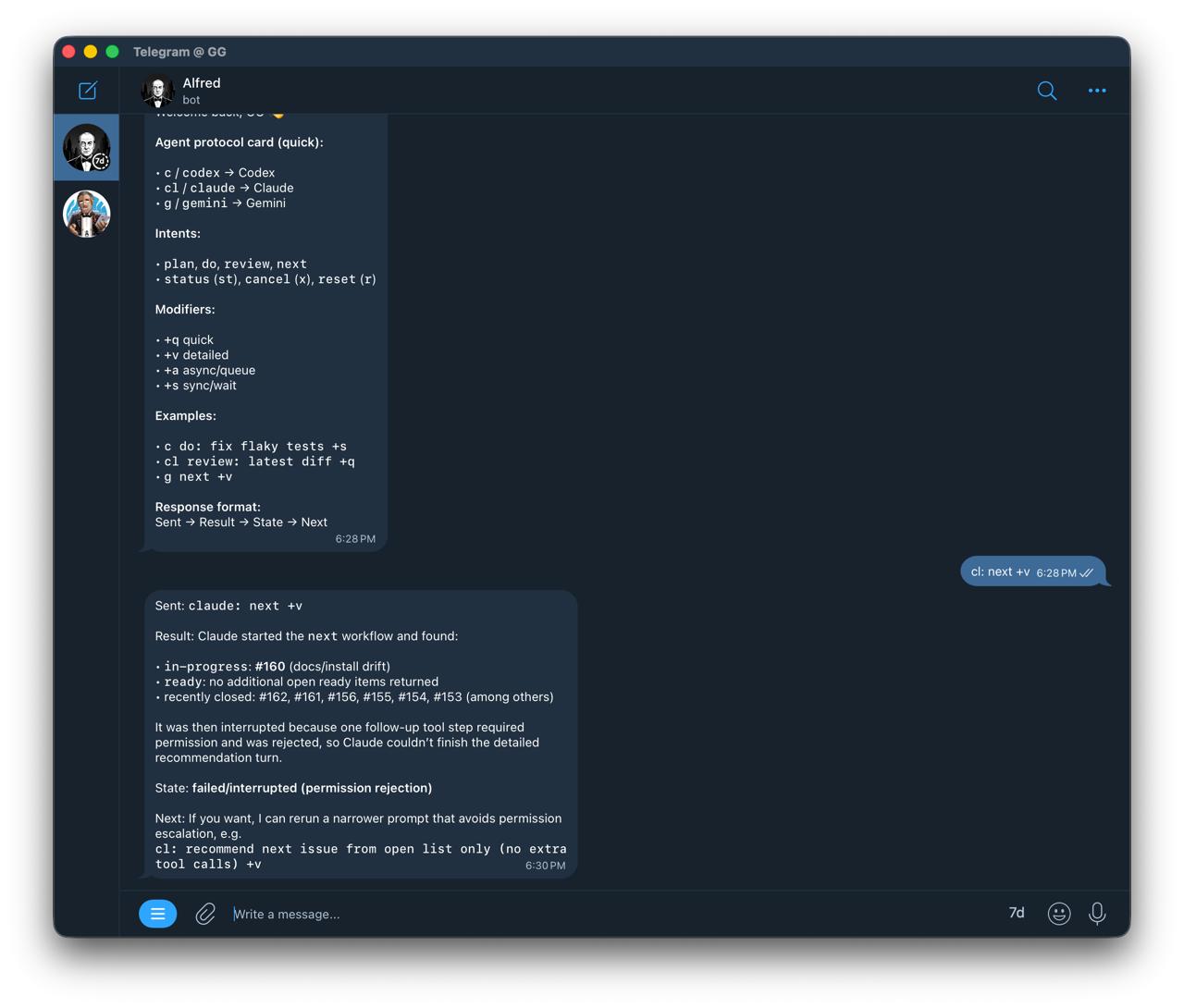 OpenClaw coding-agent control from Telegram